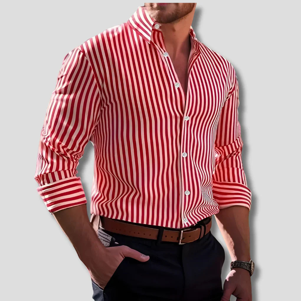 Chemise rayée en coton pour homme