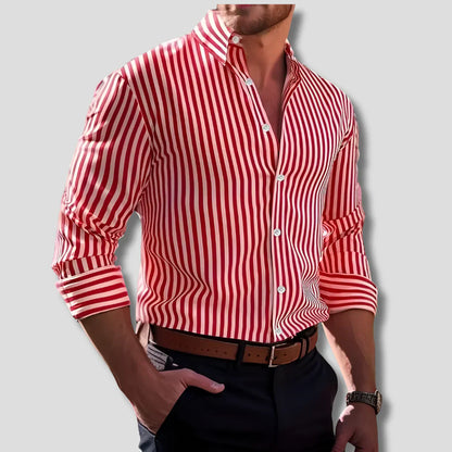 Chemise rayée en coton pour homme