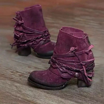 Bottes d'hiver pour femmes chaudes à talons épais