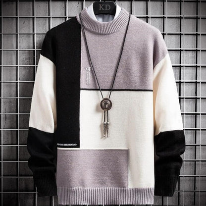 Pull en patchwork chaud d'hiver
