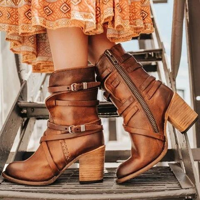 Bottes en cuir élégantes pour femmes