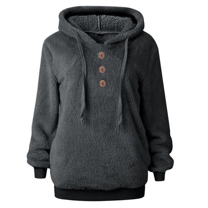 Sweat-shirt polaire à capuche doux pour femme