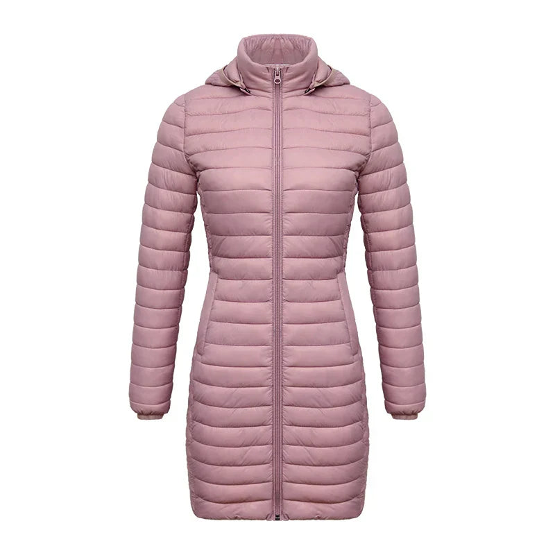 Veste d'hiver ajustée, fermeture éclair, capuche, coton