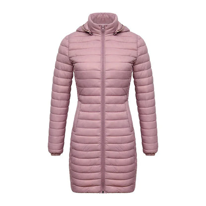 Veste d'hiver ajustée, fermeture éclair, capuche, coton