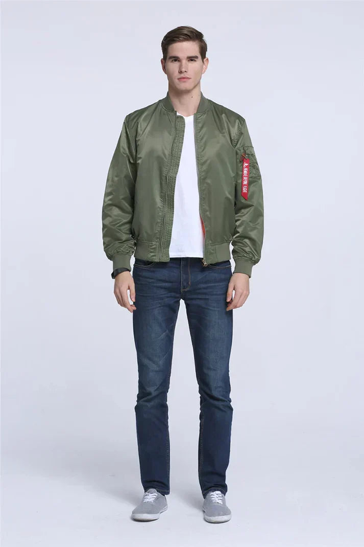 Blouson d'aviateur en cuir au look vintage cool