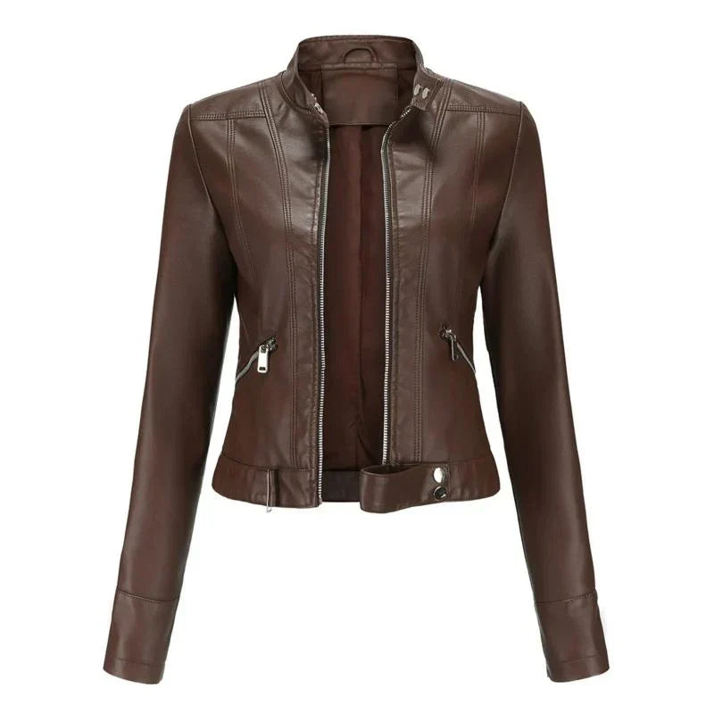 Élégante veste pour femme style cuir vegan