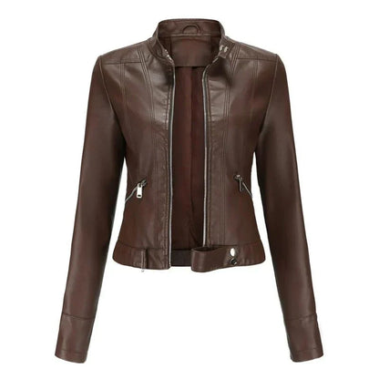 Élégante veste pour femme style cuir vegan