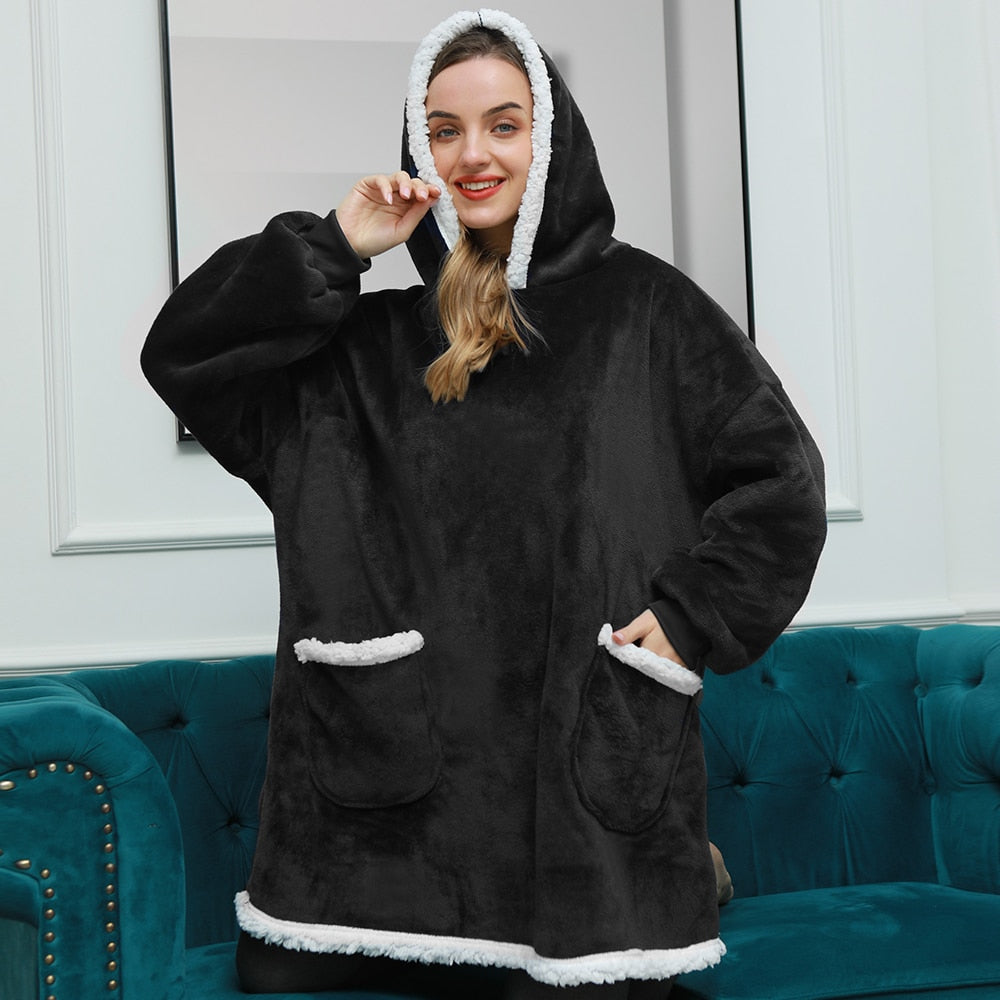 Grand pull à capuche oversize pour femme
