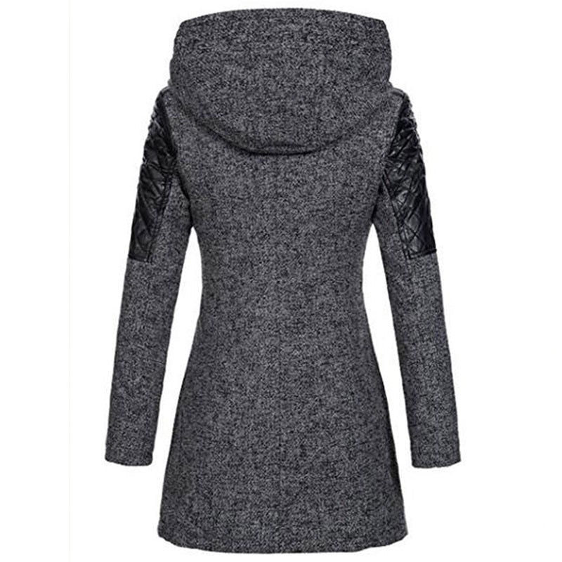 Stylisher Damenmantel Asymmetrisch Gesteppt - IdealeKleiden