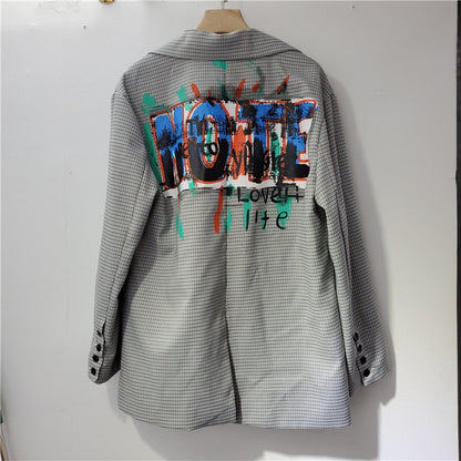 Stilvoller Blazer mit Muster und Seitentasche - IdealeKleiden