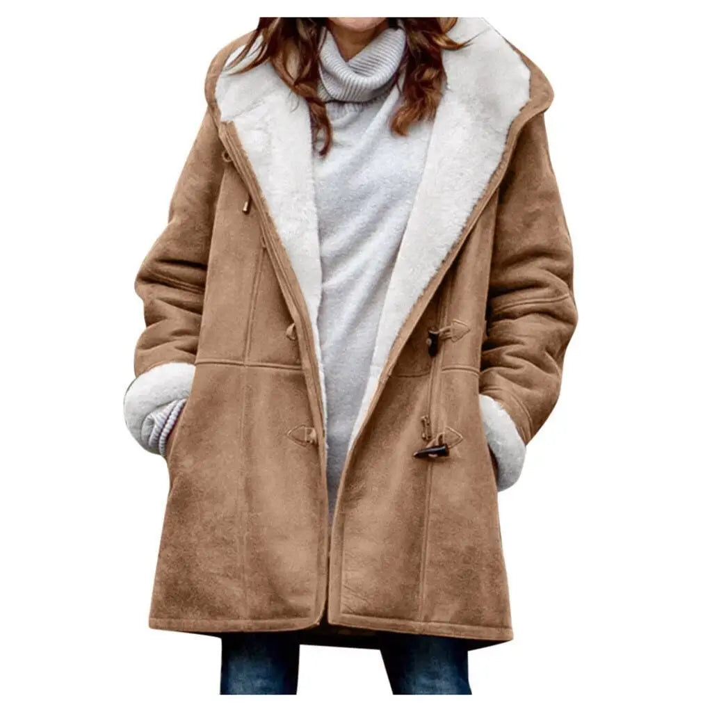 Veste d'hiver femme polaire aspect cuir