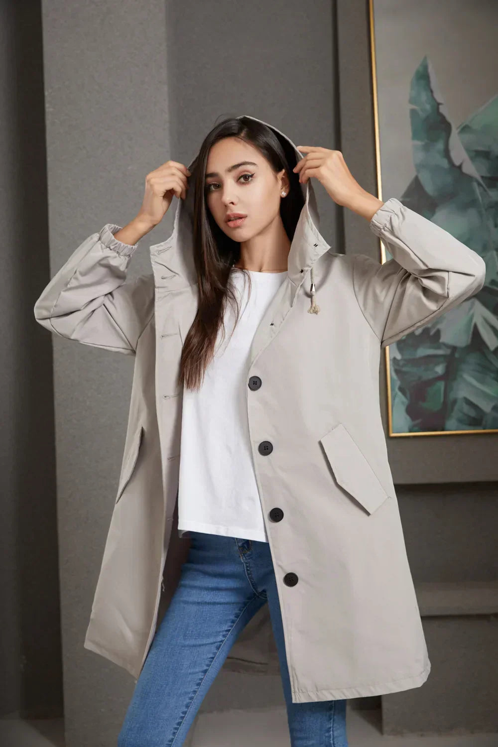 Stilvoller Regenmantel Damen Trenchcoat - IdealeKleiden