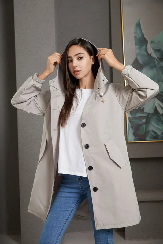 Stilvoller Regenmantel Damen Trenchcoat - IdealeKleiden