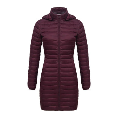 Veste d'hiver ajustée, fermeture éclair, capuche, coton