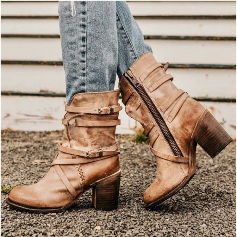Bottes en cuir élégantes pour femmes