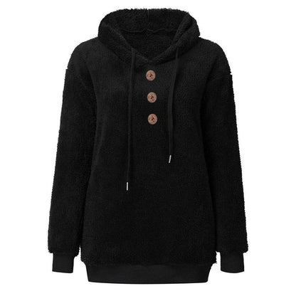 Sweat-shirt polaire à capuche doux pour femme