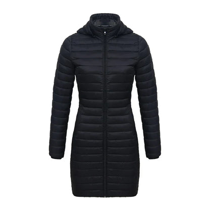 Veste d'hiver ajustée, fermeture éclair, capuche, coton