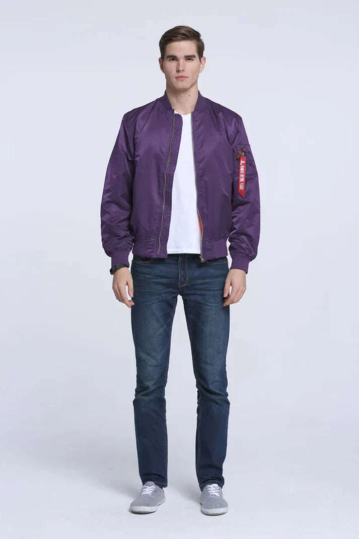 Blouson d'aviateur en cuir au look vintage cool