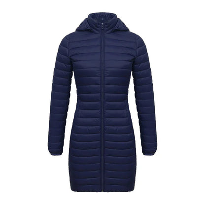 Veste d'hiver ajustée, fermeture éclair, capuche, coton