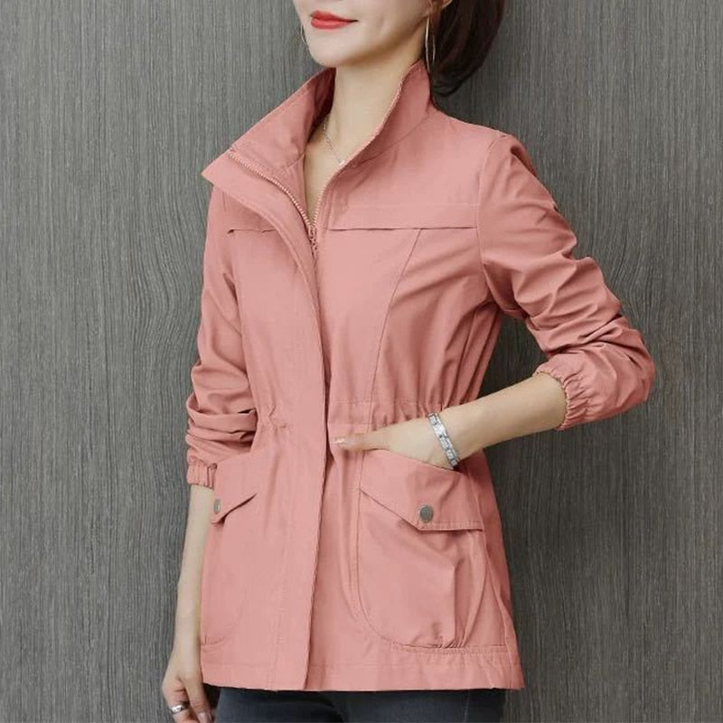 Veste mi-saison col montant pour femme