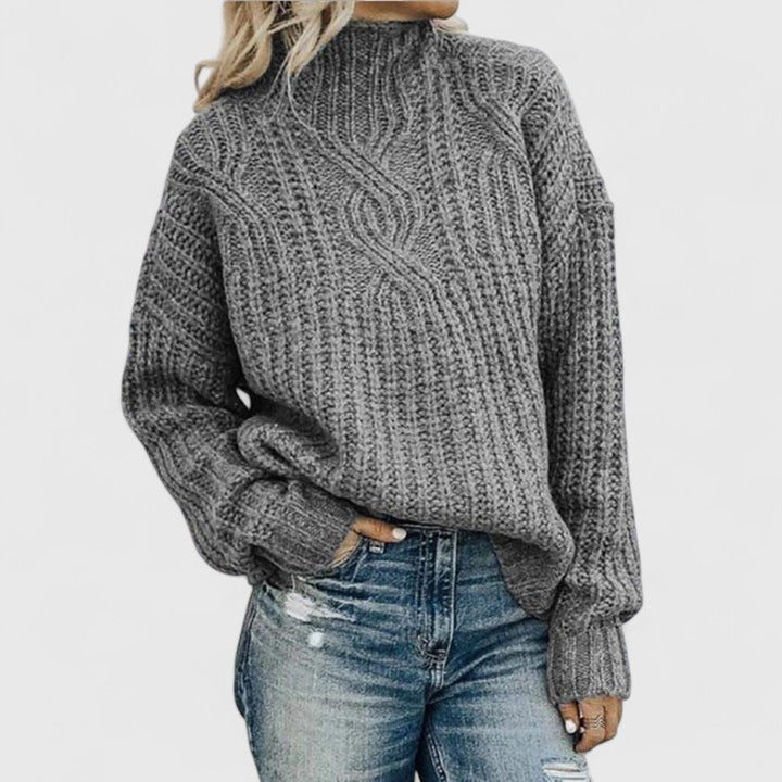 Pull Femme Hiver Manches Longues Côtelé Moderne