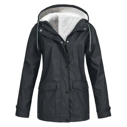 Wasserdichte Regenjacke Teddyfleece Futter - IdealeKleiden