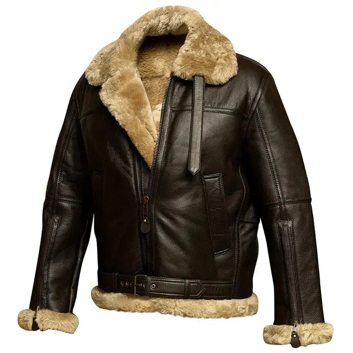 Blouson en cuir pour homme Style bomber Look élégant