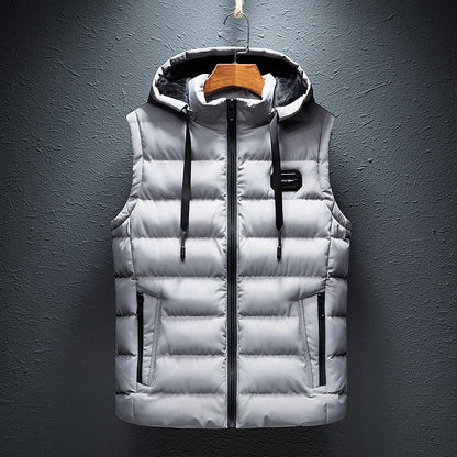Gilet matelassé à capuche chaud pour homme