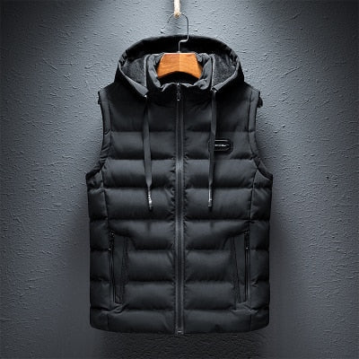 Gilet matelassé à capuche chaud pour homme