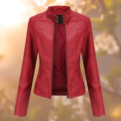 Veste en Cuir Femme Élégante Noire