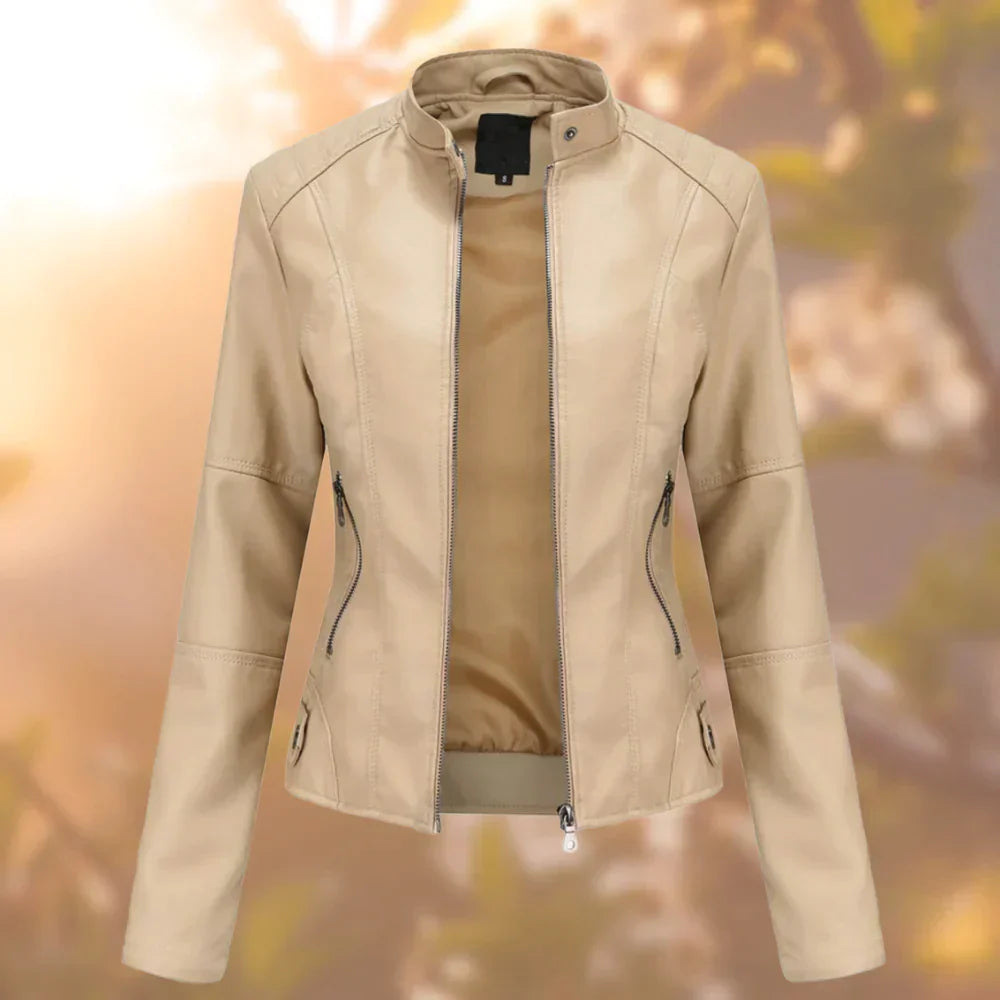 Veste en Cuir Femme Élégante Noire