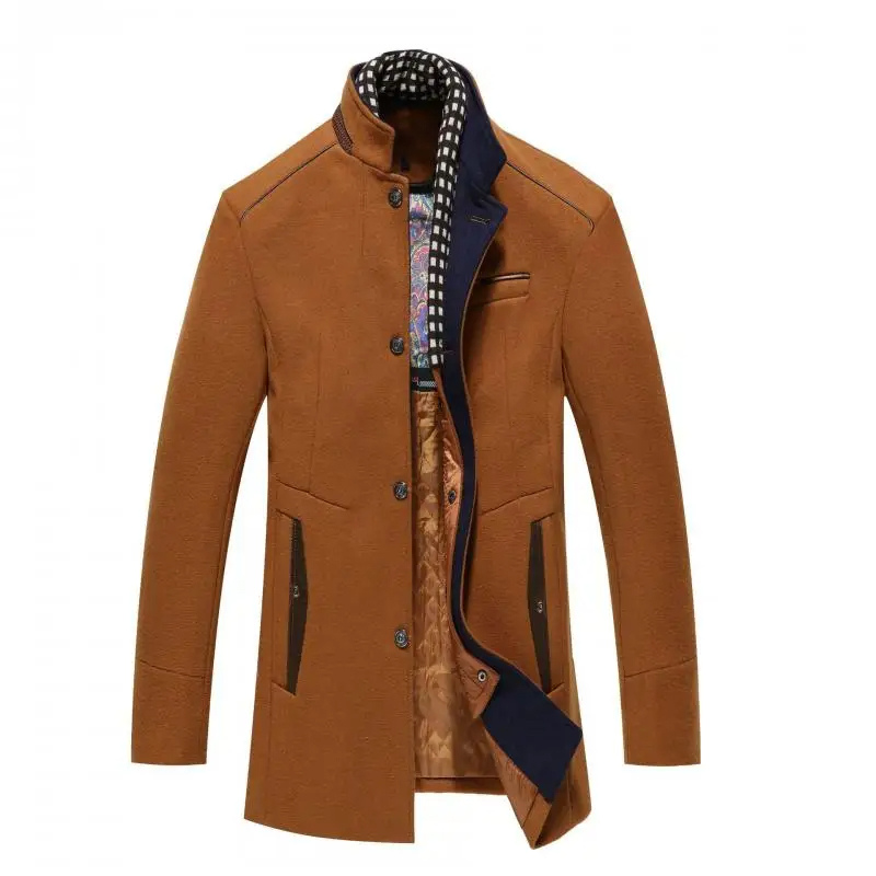 Blouson d'hiver homme chaud élégant col montant