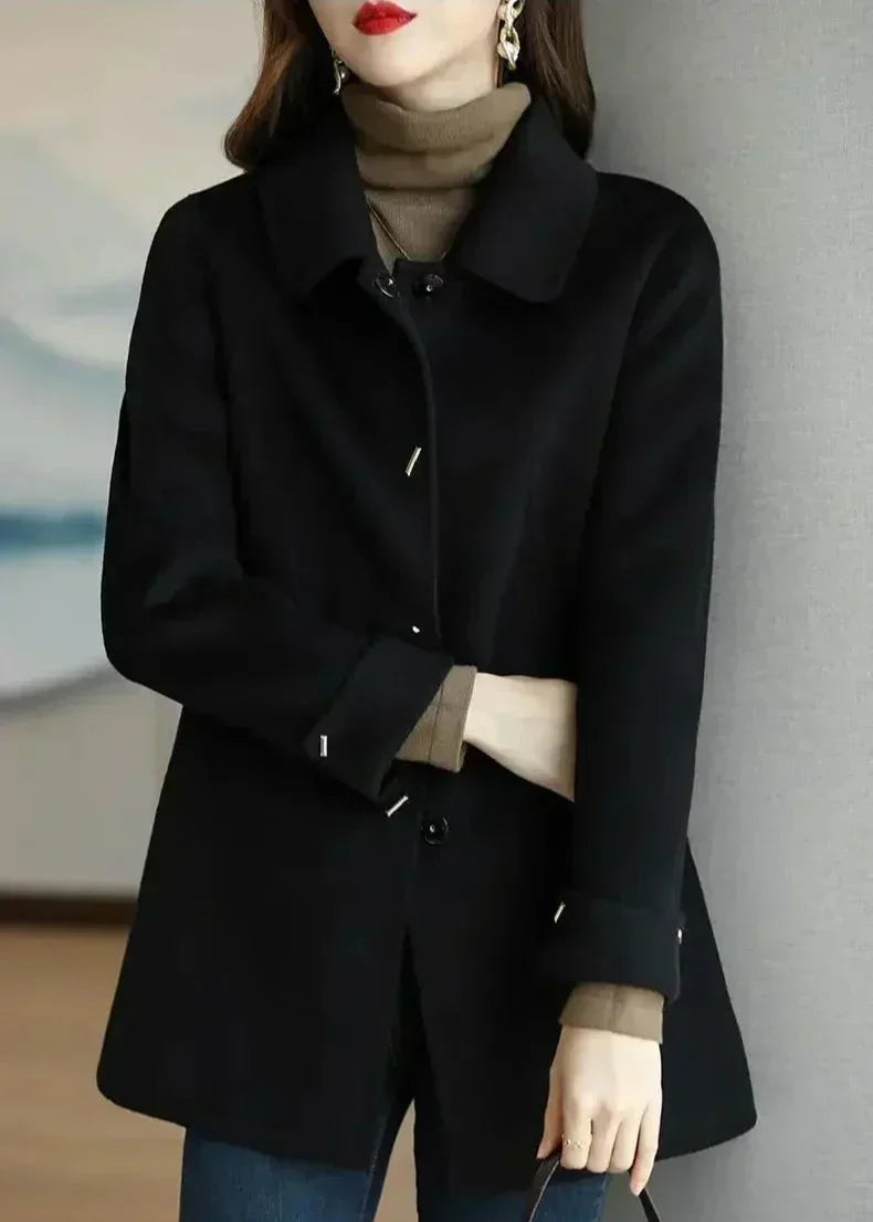 Manteau en laine gris pour femme Élégance moderne