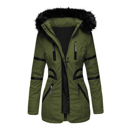 Élégant Manteau d'hiver Femme Chaud Capuche