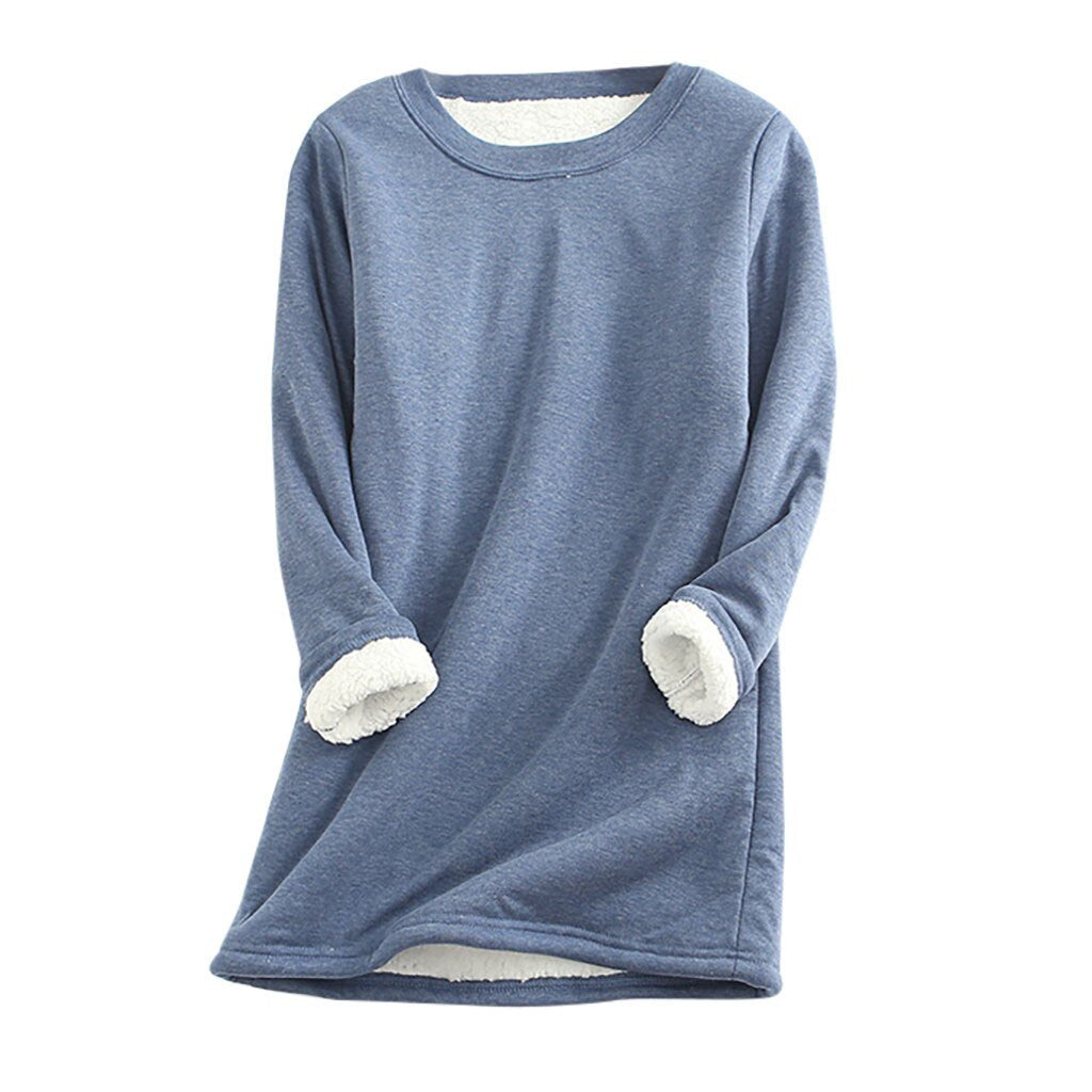 Damen Fleecepullover Weich und Warm - IdealeKleiden