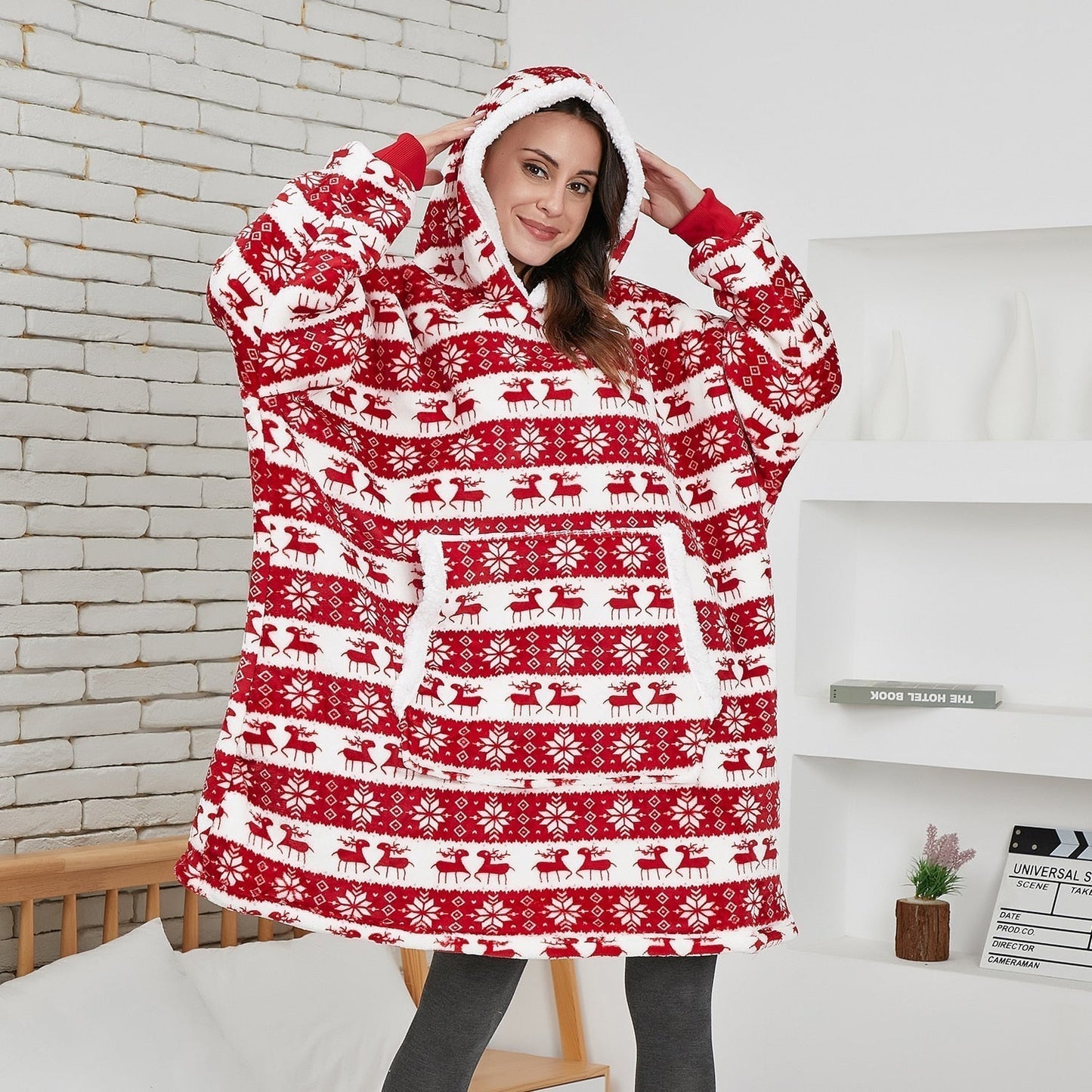 Grand pull à capuche oversize pour femme