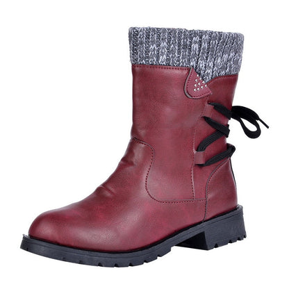 Bottes élégantes femme design rétro boucle en métal