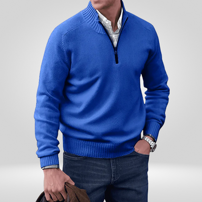 Pull en tricot zippé pour homme