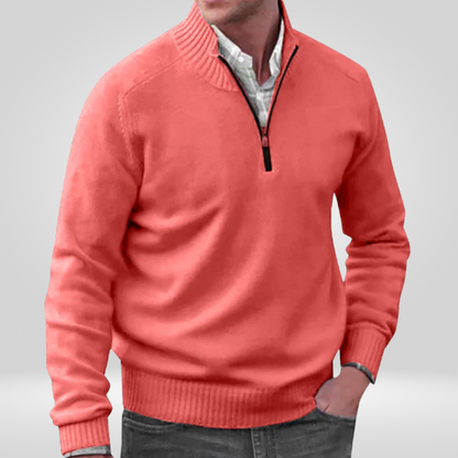 Pull en tricot zippé pour homme