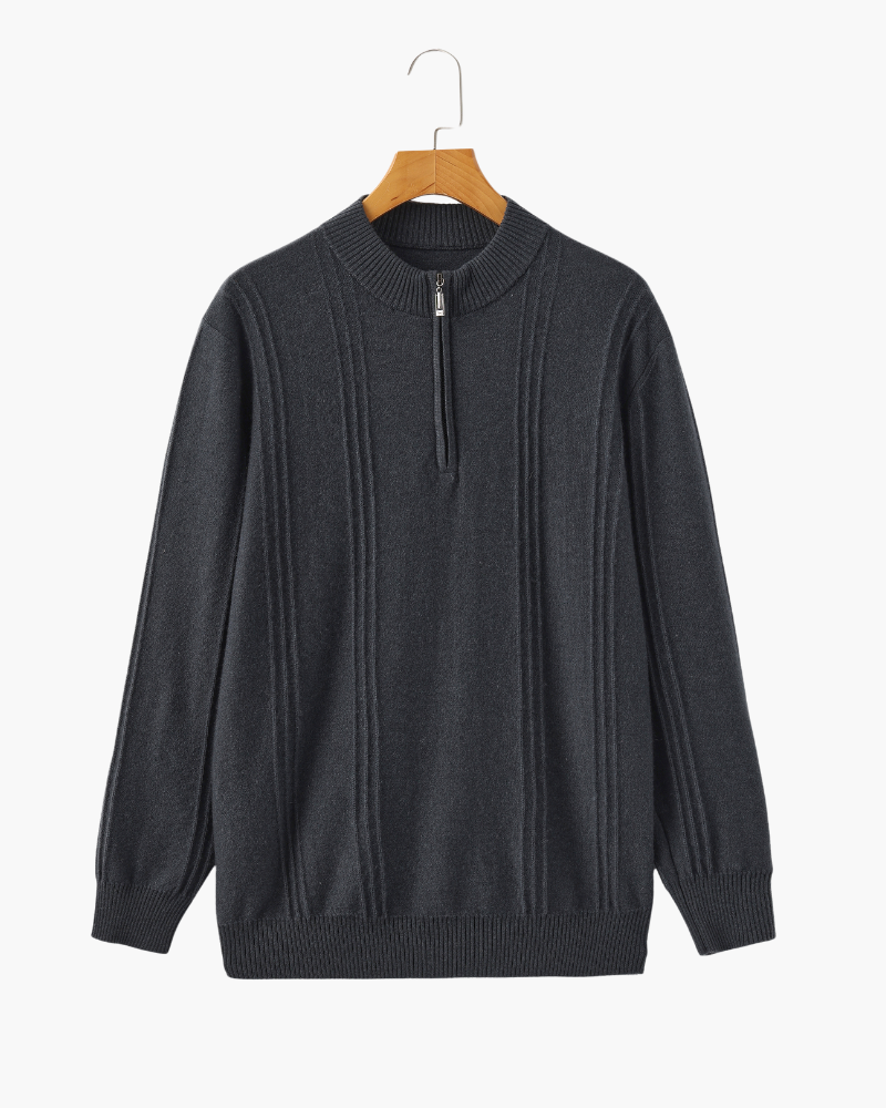 Pull moderne en laine avec fermeture éclair