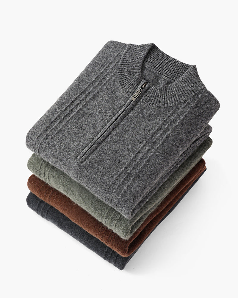 Moderner Pullover aus Wolle mit Reißverschluss - IdealeKleiden