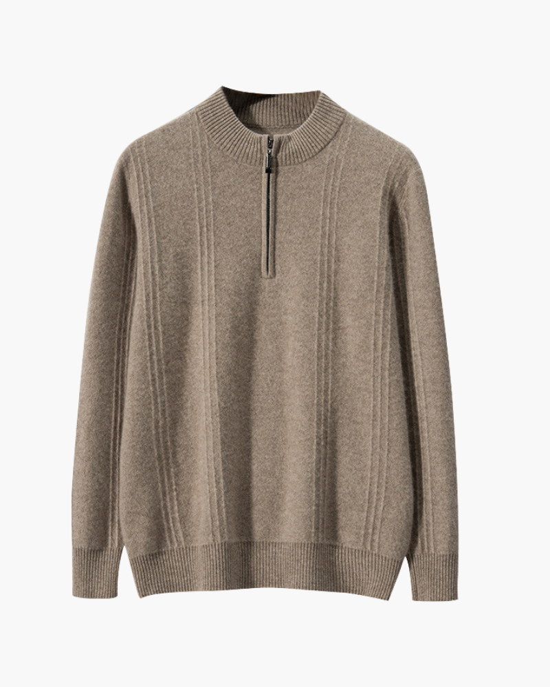 Pull moderne en laine avec fermeture éclair