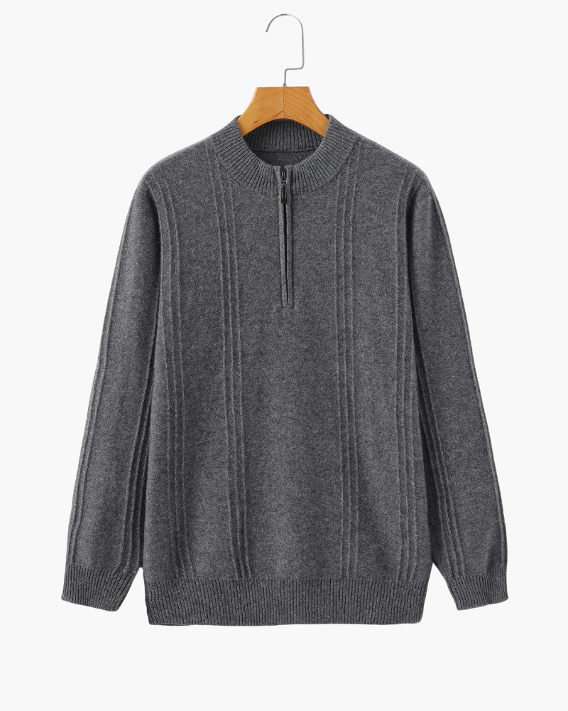 Pull moderne en laine avec fermeture éclair