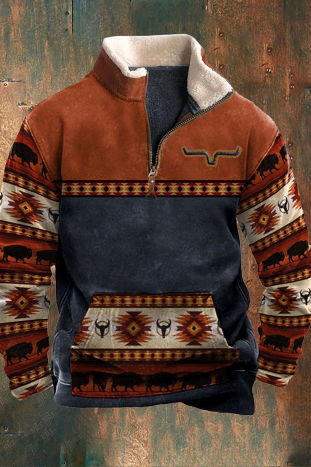 Polaire pour homme chaude avec poche kangourou