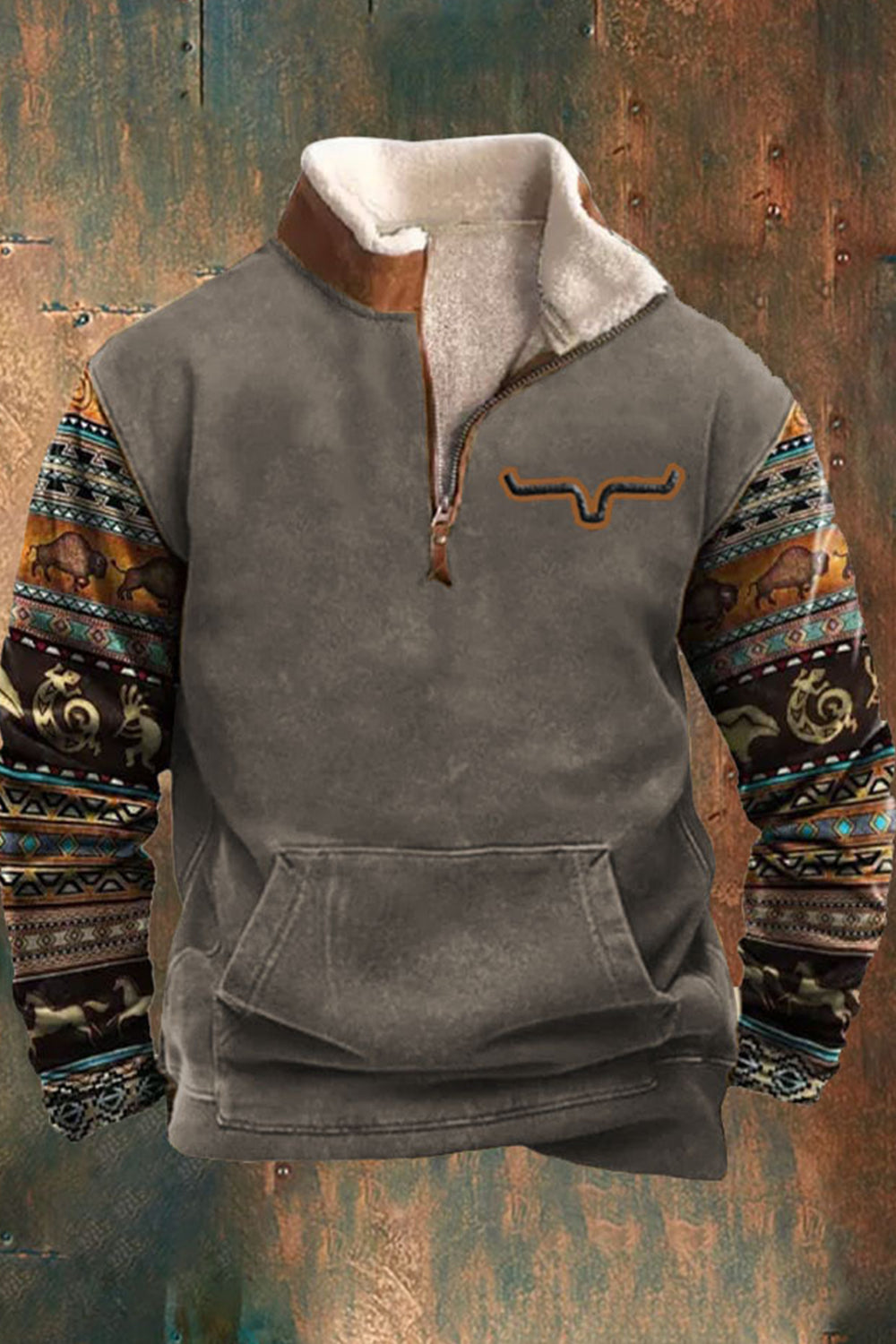 Polaire pour homme chaude avec poche kangourou