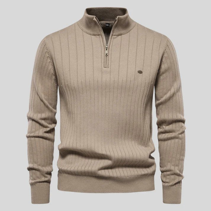 Herren Strickpullover Langarm Stehkragen - IdealeKleiden