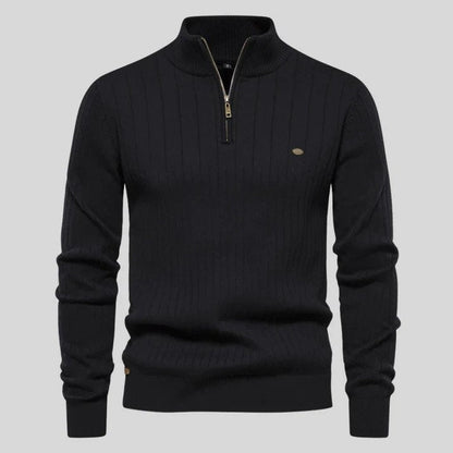 Pull-over en maille à manches longues et col montant pour homme