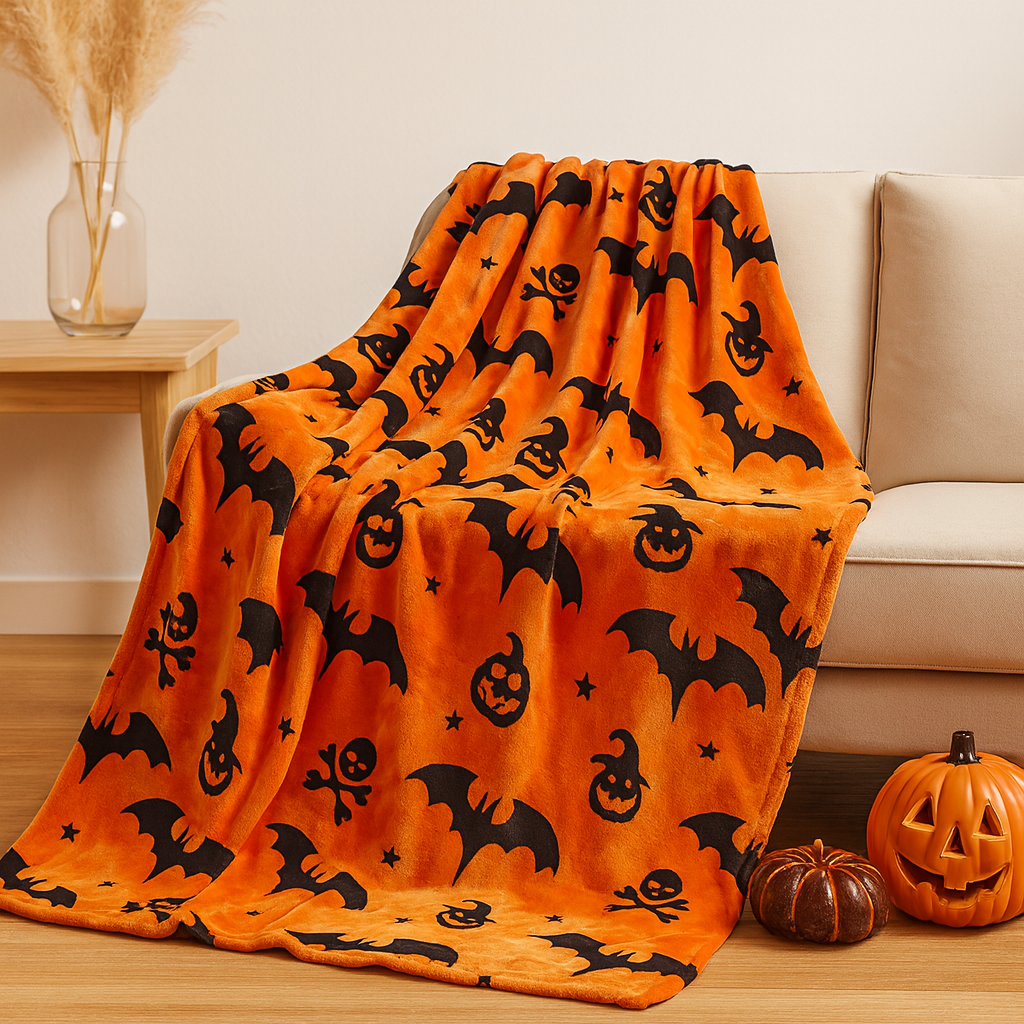 Couverture d'Halloween effrayante Motif tête de mort