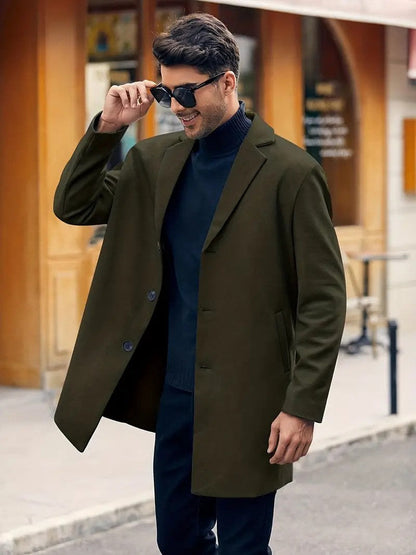 Manteau de laine classique chaud pour homme