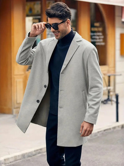 Manteau de laine classique chaud pour homme